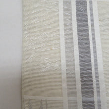 画像をギャラリービューアに読み込む, 袋帯 夏用 洒落袋帯 紗 六通柄 縦縞にガゼル幾何学模様 白色ｘ銀色 銀糸 正絹 仕立て上がり 夏物 長さ432cm