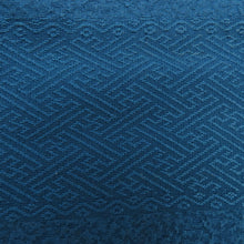 画像をギャラリービューアに読み込む, 反物 色無地 八掛付 ターコイズブルー 草木染め 伝統工芸品 一つ紋 丸に三つ引き紋 正絹 着物生地 和裁 未仕立て