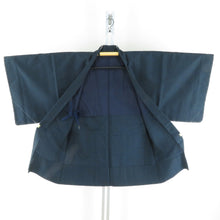 画像をギャラリービューアに読み込む, 男着物 アンサンブル ウール 単衣 無地 紺色 男性用きもの 羽織 メンズ 仕立て上がり 小さいサイズ 和服 男物 カジュアル 身丈135cm