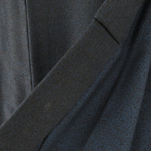 画像をギャラリービューアに読み込む, 男着物 アンサンブル ウール 単衣 幾何学模様 黒色ｘ紺色 男性用きもの 羽織 メンズ 仕立て上がり 小さいサイズ 和服 男物 カジュアル 身丈137.5cm