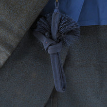 画像をギャラリービューアに読み込む, 男着物 アンサンブル ウール 単衣 幾何学模様 黒色ｘ紺色 男性用きもの 羽織 メンズ 仕立て上がり 小さいサイズ 和服 男物 カジュアル 身丈137.5cm