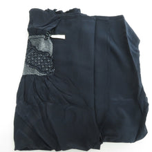 画像をギャラリービューアに読み込む, 男帯 絞り 大人用 兵児帯 箱付き 波模様 正絹 紺色 男性用 カジュアル メンズ へこ帯 男物 鹿の子 しぼり 普段着物用