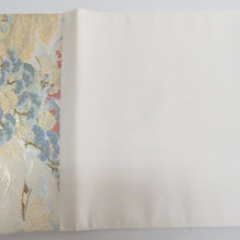 画像をギャラリービューアに読み込む, 袋帯 壱千八百口細緻織 天橋立文様 六通柄 金色ｘ緑色ｘ多色 金糸銀糸 正絹 フォーマル向け 仕立て上がり 着物帯 長さ440cm