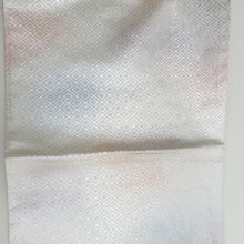 画像をギャラリービューアに読み込む, 袋帯 菱型に花と蝶々紋様 パステル系 金糸銀糸 六通柄 正絹 フォーマル向け 仕立て上がり 着物帯 長さ432cm