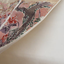 画像をギャラリービューアに読み込む, 袋帯 雲取りに波と格天井文様 金色ｘ多色 ゴールド系 金糸 六通柄 正絹 フォーマル向け 仕立て上がり 着物帯 長さ424cm