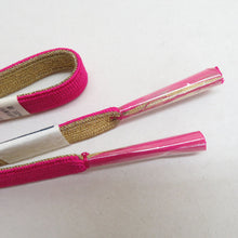 画像をギャラリービューアに読み込む, 帯締め 4本セット 平組 正絹 白色ｘ黄色ｘピンク色ｘ赤色 フォーマル カジュアル 金糸入り 和装小物 着物用 まとめ売り 帯〆