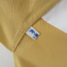 画像をギャラリービューアに読み込む, 色無地 黄色 正絹 一つ紋 木瓜紋 細身 裄長め Lサイズ 袷 フォーマル 身丈171cm