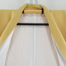 画像をギャラリービューアに読み込む, 色無地 黄色 正絹 一つ紋 木瓜紋 細身 裄長め Lサイズ 袷 フォーマル 身丈171cm