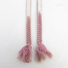 画像をギャラリービューアに読み込む, 帯締め 5本セット 平組 丸組 正絹 和装小物 着物用 まとめ売り 帯〆 カジュアル パステルカラー ﾍﾞｰｼﾞｭｘピンクｘパープルｘミントグリーン 長さ156cm