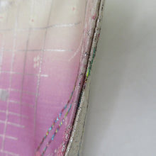 画像をギャラリービューアに読み込む, 名古屋帯 三松 Original Kimonossimo 正絹 銀糸 パステル系 水色ｘピンク色ｘ白色 花に蝶々文様 六通柄 着物帯 カジュアル帯 長さ372cm