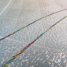 画像をギャラリービューアに読み込む, 名古屋帯 三松 Original Kimonossimo 正絹 銀糸 パステル系 水色ｘピンク色ｘ白色 花に蝶々文様 六通柄 着物帯 カジュアル帯 長さ372cm