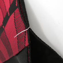 画像をギャラリービューアに読み込む, 名古屋帯 黒色ｘエンジ色 扇子にエ霞文様 絹 仕付け糸付き 六通柄 カジュアル 着物帯 長さ318cm