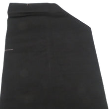 画像をギャラリービューアに読み込む, 名古屋帯 黒色ｘエンジ色 扇子にエ霞文様 絹 仕付け糸付き 六通柄 カジュアル 着物帯 長さ318cm