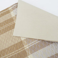 画像をギャラリービューアに読み込む, 袋帯 洒落袋帯 すくい織り 芝に霞文様 ベージュ色ｘ茶色ｘ緑色ｘ多色 お太鼓柄 正絹 金糸銀糸 カジュアル 着物帯 長さ452cm