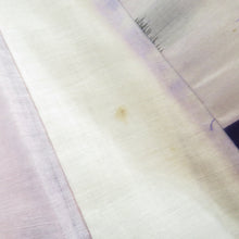 画像をギャラリービューアに読み込む, アンティーク 銘仙 昔着物 紫×白 袷 バチ衿 正絹 仕付け糸付き 昔きもの レトロモダン 明治・大正ロマン 身丈145.2cm