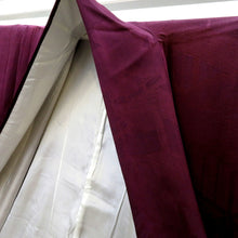 画像をギャラリービューアに読み込む, 色留袖 昔 アンティーク 昔着物 紫×多色 歌舞伎 素襖落 すおうおとし 紋入り 広衿 正絹 地模様 昔きもの レトロ 明治・大正ロマン 身丈156.6cm