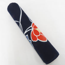 画像をギャラリービューアに読み込む, 反物 浴衣反物 紺地 花・葉 綿 藍染め 未仕立て 和裁練習用 生地 洋服リメイク