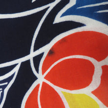 画像をギャラリービューアに読み込む, 反物 浴衣反物 紺地 花・葉 綿 藍染め 未仕立て 和裁練習用 生地 洋服リメイク