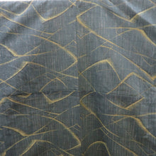 画像をギャラリービューアに読み込む, ウール着物 単衣 グリーン×イエロー 線デザイン しつけ糸付 バチ衿 カジュアルきもの 普段着物 仕立て上がり ウールきもの 和洋ミックス 身丈159cm