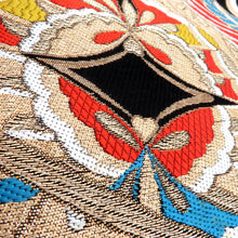 画像をギャラリービューアに読み込む, 昔 袋帯 鶴 蝶 アンティーク