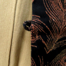 画像をギャラリービューアに読み込む, 羽織 昔 アンティーク 昔羽織 正絹 黒×茶 銀 孔雀羽模様 レトロ 和洋ミックス ちりよけ 防寒 上着 身丈75.5cm