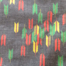 Load image into Gallery viewer, ウール着物 単衣 女性用ウールアンサンブル2点セット 羽織＆着物 チャコールグレー系 絣調 矢羽根柄 バチ衿 カジュアル 普段使い 身丈158.5cm