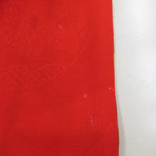 Load image into Gallery viewer, ウール着物 女性用ウールアンサンブル2点セット 羽織＆着物 オレンジ×イエロー 絣調 幾何学柄 バチ衿 胴抜きタイプ カジュアル 普段使い 身丈144cm