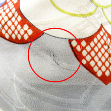 画像をギャラリービューアに読み込む, 羽織 アンティーク 昔長羽織 正絹 青×多色 橘 地模様 昔 レトロモダン 明治・大正ロマン ちりよけ 上着 身丈95cm