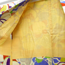 画像をギャラリービューアに読み込む, 羽織 アンティーク 昔長羽織 正絹 青×多色 橘 地模様 昔 レトロモダン 明治・大正ロマン ちりよけ 上着 身丈95cm