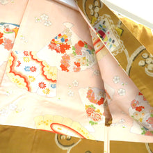 画像をギャラリービューアに読み込む, 羽織 アンティーク 昔長羽織 銘仙 正絹 茶系×多色 地模様 唐草 花 昔 レトロモダン 明治・大正ロマン ちりよけ 上着 身丈88.5cm