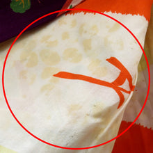 Load image into Gallery viewer, 羽織 アンティーク 昔長羽織 正絹 紫×多色 扇 花車 花々 昔 レトロモダン 明治・大正ロマン ちりよけ 上着 身丈99.5cm