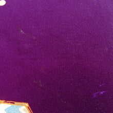 Load image into Gallery viewer, 羽織 アンティーク 昔長羽織 正絹 紫×多色 扇 花車 花々 昔 レトロモダン 明治・大正ロマン ちりよけ 上着 身丈99.5cm