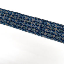 画像をギャラリービューアに読み込む, 名古屋帯 アンティーク帯 昔名古屋帯 紺×ベージュ緑白青 人・幾何学調 ドット 昔帯 レトロモダン 明治・大正ロマン 正絹 裏面繻子 長さ342.2cm