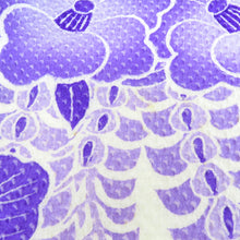 画像をギャラリービューアに読み込む, 振袖 正絹 ホワイト×パープル系 総絞り 花々 袷 広衿 成人式 卒業式 舞台衣装 フォーマル 仕立上り 着物 しぼり 身丈164.2cm