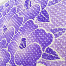 画像をギャラリービューアに読み込む, 振袖 正絹 ホワイト×パープル系 総絞り 花々 袷 広衿 成人式 卒業式 舞台衣装 フォーマル 仕立上り 着物 しぼり 身丈164.2cm