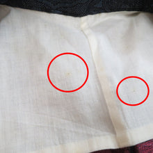 画像をギャラリービューアに読み込む, ウール着物 単衣 濃紺×赤 華文調 バチ衿 カジュアルきもの 普段着物 仕立て上がり ウールきもの 和洋ミックス 身丈156.2cm