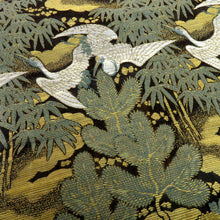 画像をギャラリービューアに読み込む, 昔 丸帯 アンティーク 緑黒茶