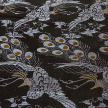 画像をギャラリービューアに読み込む, 昔 丸帯 アンティーク 鳳凰 黒