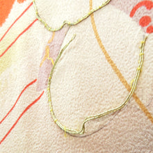 Load image into Gallery viewer, 襦袢 昔襦袢 長襦袢 アンティーク 正絹 オレンジ 御所人形の宝船曳き 金コマ刺繍 裏地紅絹 袷仕立 バチ衿 レトロ 明治・大正ロマン 身丈123cm