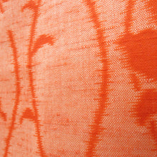 画像をギャラリービューアに読み込む, ウール着物 単衣 朱色 立涌調 花 バチ衿 カジュアルきもの 普段着物 仕立て上がり ウールきもの 和洋ミックス 身丈155.5cm