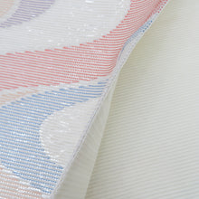 Load image into Gallery viewer, 袋帯 夏用 袋帯 絽 六通柄 銀糸 青色ｘ銀色ｘ多色 流水文様 正絹 仕立て上がり 夏物 長さ432cm