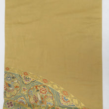 Load image into Gallery viewer, 袋帯 ゴールド系 金糸 正倉院文様 金色ｘ緑色ｘ多色 六通柄 正絹 フォーマル向け 着物帯 長さ432cm