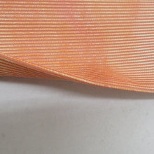Load image into Gallery viewer, 名古屋帯 夏帯 絽 正絹 サーモンピンク色ｘ多色 扇面に花文様 お太鼓柄 夏用 なごや帯 正絹 カジュアル 仕立て上がり 夏物 長さ338cm