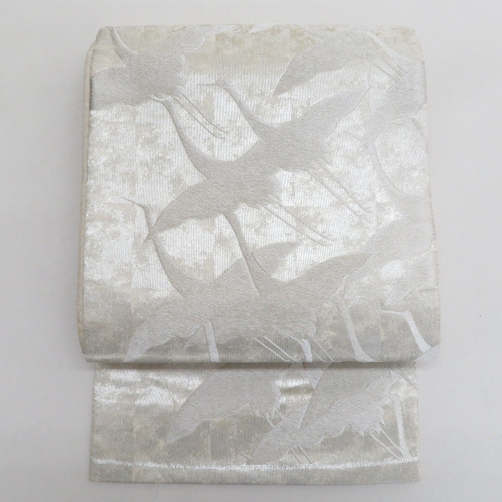 袋帯 洒落袋帯 雲に虎紋様 全通柄 茶色ｘ紺色 正絹 仕立て上がり 着物帯 長さ448cm 【キモノオフ野々市若松店】 袋帯 洒落袋帯 雲に虎紋様 全通柄 茶色x紺色 正絹 仕立て上がり 着物