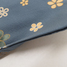 画像をギャラリービューアに読み込む, 名古屋帯 グレーブルーｘ多色 花に駒模様 全通柄 正絹 カジュアル 仕立て上がり 着物帯 長さ361cm