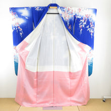 画像をギャラリービューアに読み込む, 振袖 正絹 3点セット【着物 長襦袢 袋帯】箔入り 青色ｘ白色ｘピンク色ｘ多色 祇園祭鉾文様 仕立て上がり 成人式 身丈160cm