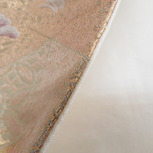Load image into Gallery viewer, 袋帯 金糸 金色ｘ多色 花鳥平安文 御所車文様 六通柄 正絹 フォーマル向け 着物帯 長さ428cm