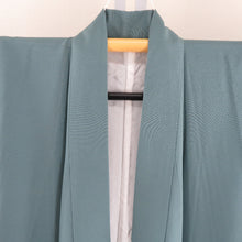 Load image into Gallery viewer, 色無地 袷 バチ衿 一つ紋 蔦紋 ブルーグリーン色 正絹 フォーマル 仕立て上がり 身丈149cm