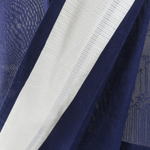 Load image into Gallery viewer, 色無地 夏用 紗 単衣 広衿 絹 青紫色 一五三桐 竹柄地紋入り 身丈長め 仕立て上がり 身丈165cm