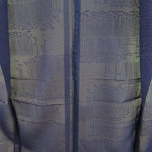 Load image into Gallery viewer, 色無地 夏用 紗 単衣 広衿 絹 青紫色 一五三桐 竹柄地紋入り 身丈長め 仕立て上がり 身丈165cm